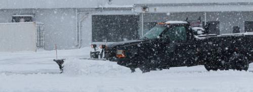 snowplow truck parking lot